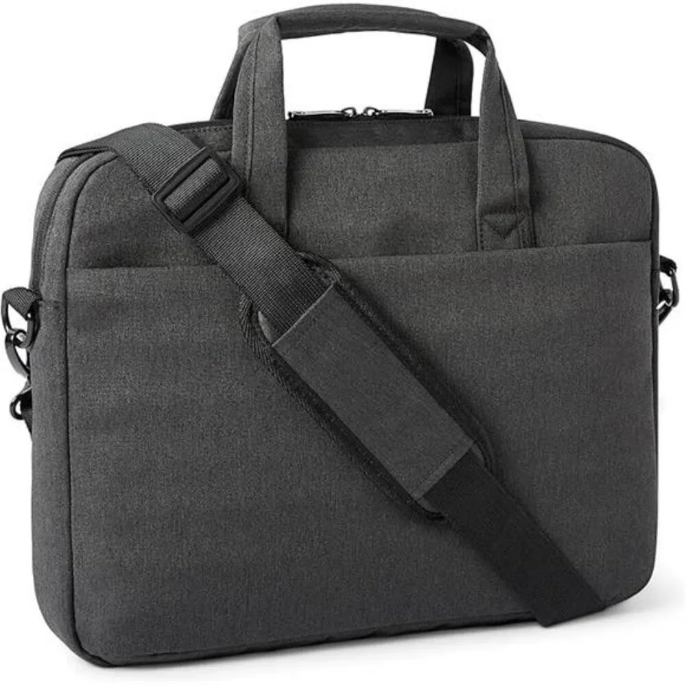 Black laptop bag 15 inch computer messenger bag travel work business shoulder to